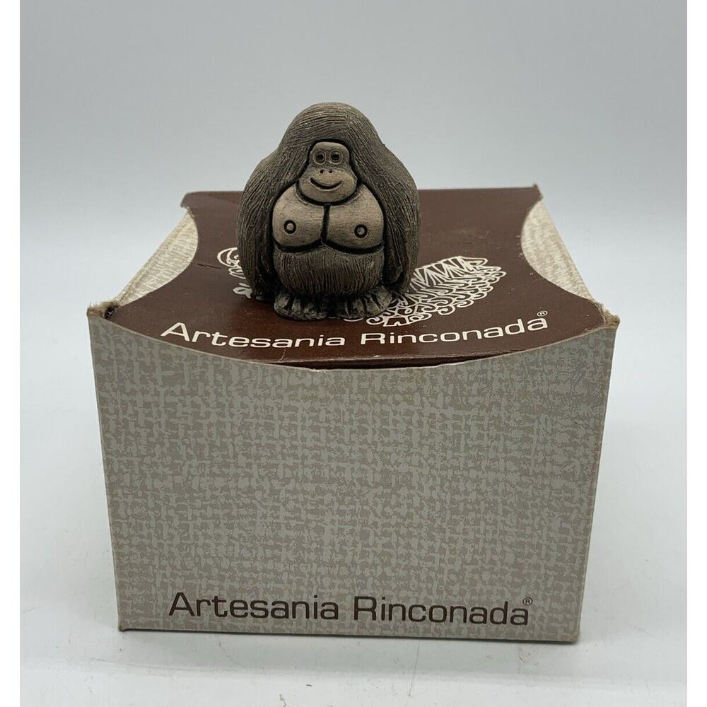 Vtg Artesania Rinconada Mini BABY GORILLA Uruguay Retired Original Box